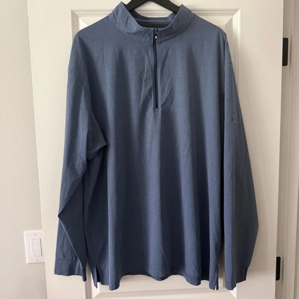 FootJoy FJ 2XL Heritage Monogram Mens Performance Golf Pullover Grey Dotted